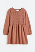 H & M - Textured-knit Dress - Orange
