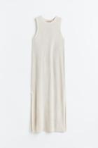 H & M - Sleeveless Waffle-knit Dress - Beige