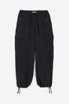 H & M - Drawstring-detail Cargo Trousers - Black