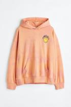H & M - Oversized Fit Printed Hoodie - Pink
