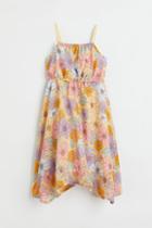 H & M - Asymmetric Chiffon Dress - Yellow