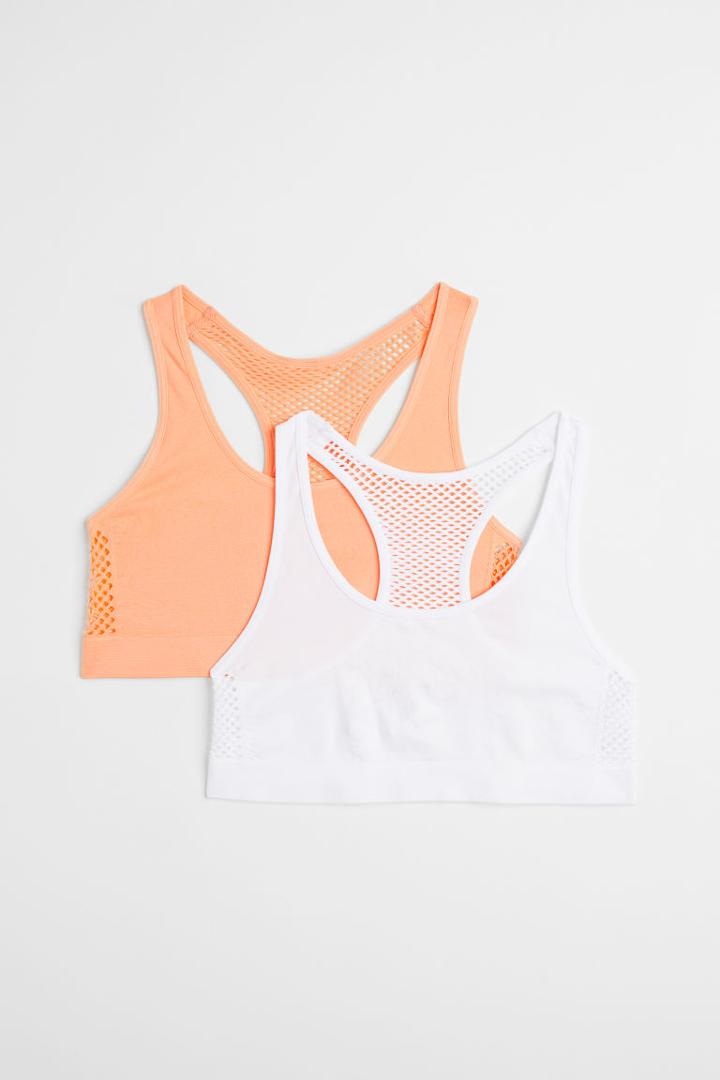 H & M - 2-pack Seamless Tops - Orange