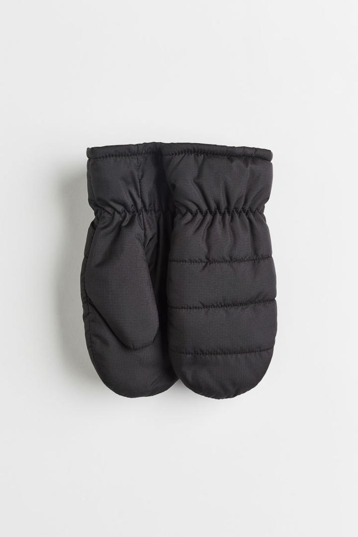 H & M - Water-repellent Padded Mittens - Black