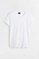 H & M - Raw-edge T-shirt - White