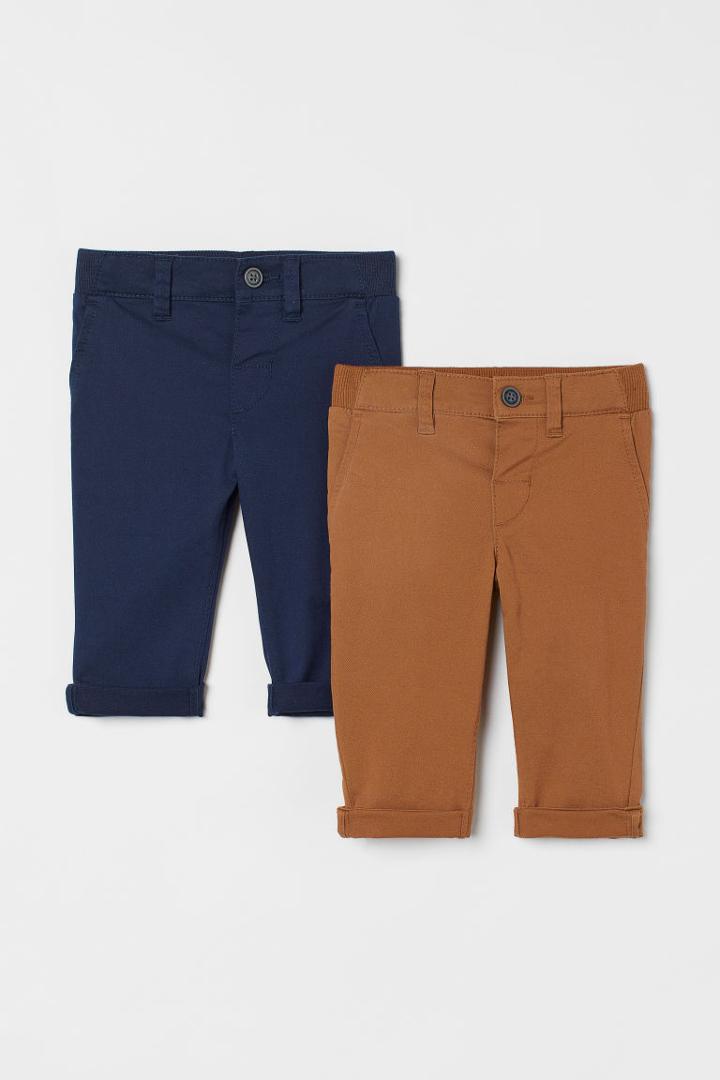 H & M - 2-pack Cotton Chinos - Beige