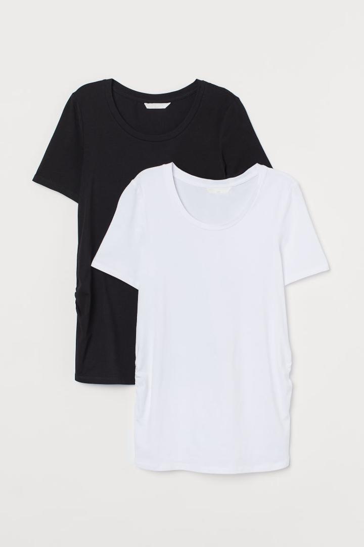 H & M - Mama 2-pack Jersey Tops - White