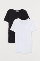 H & M - Mama 2-pack Jersey Tops - White