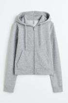 H & M - Fitted Hooded Jacket - Gray