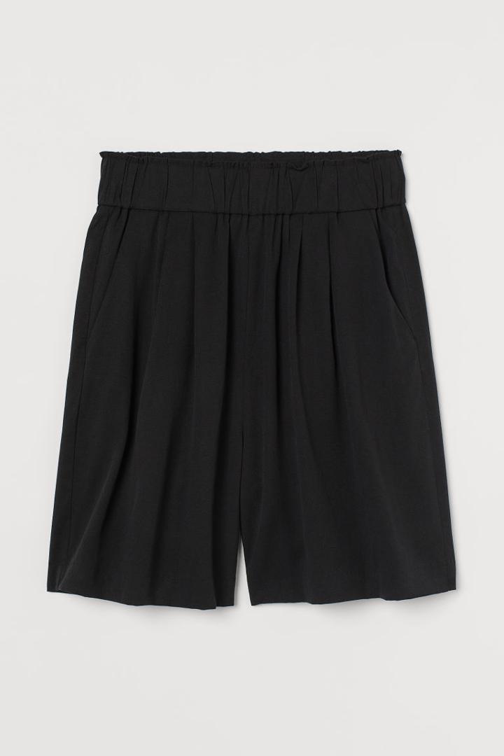 H & M - Lyocell-blend Shorts - Black