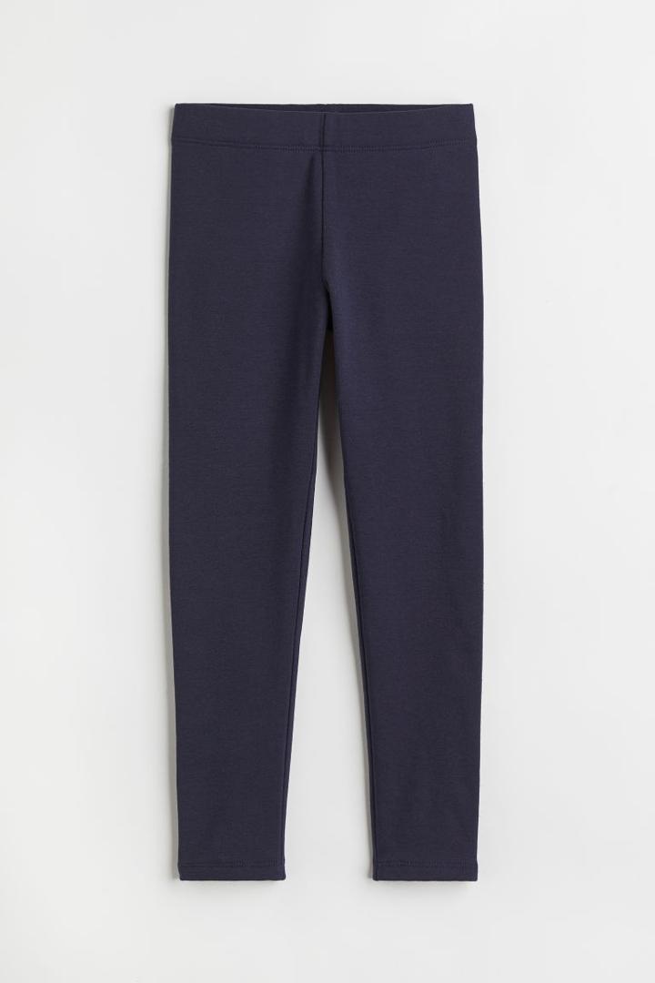 H & M - Leggings With Brushed Inside - Blue