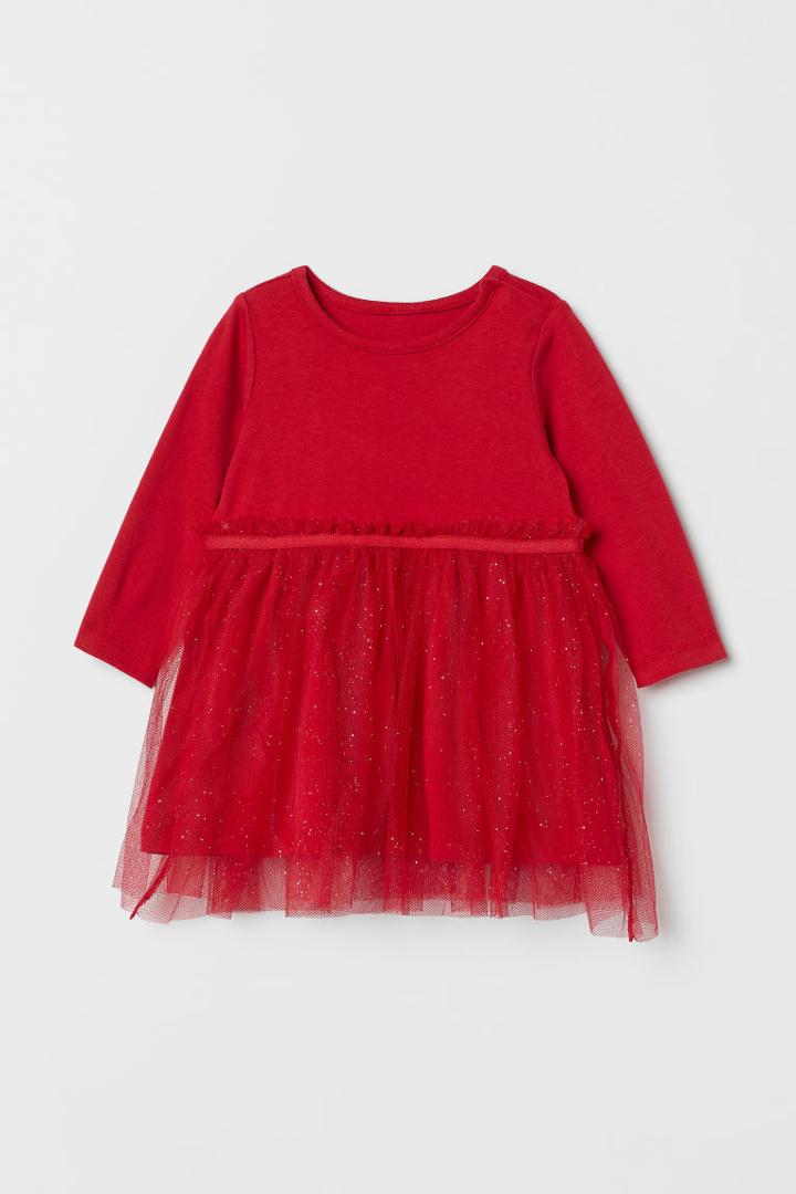 H & M - Tulle-skirt Dress - Red