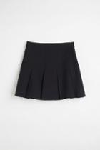 H & M - Pleated Twill Skirt - Black