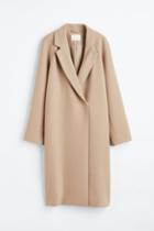 H & M - Double-breasted Coat - Beige