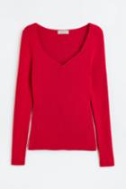 H & M - Rib-knit Top - Red