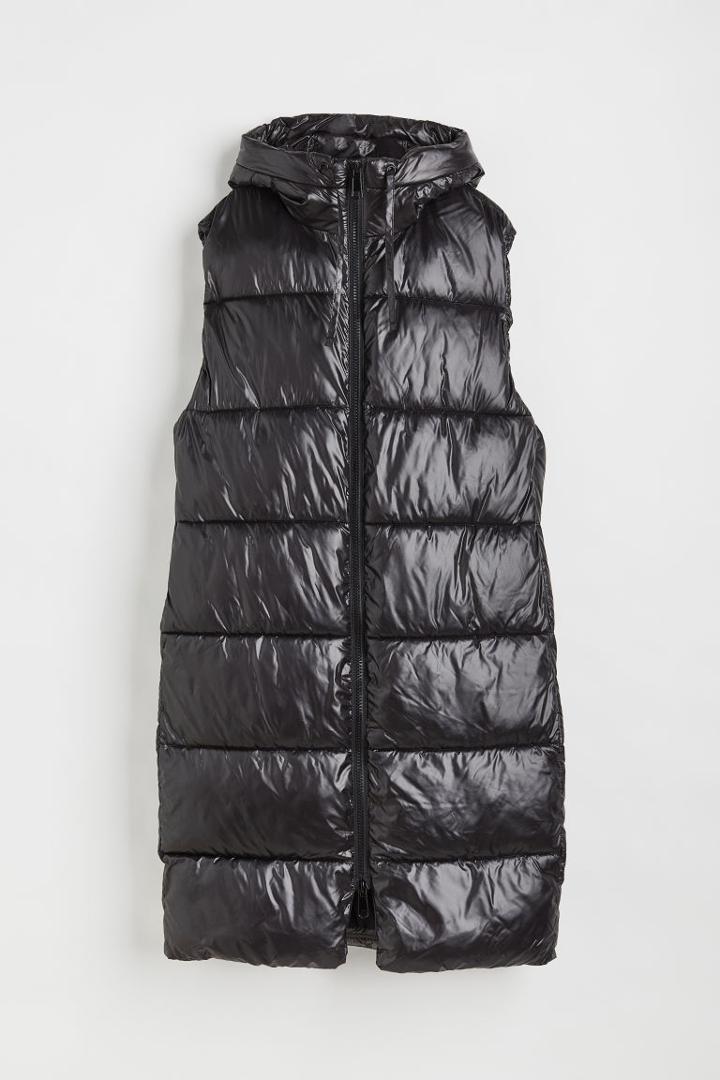 H & M - Hooded Puffer Vest - Black