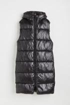 H & M - Hooded Puffer Vest - Black