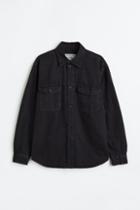 H & M - Regular Fit Denim Shirt - Black