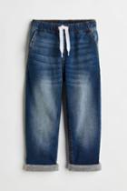 H & M - Lined Denim Joggers - Blue