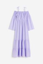 H & M - Off-the-shoulder Tiered Maxi Dress - Purple
