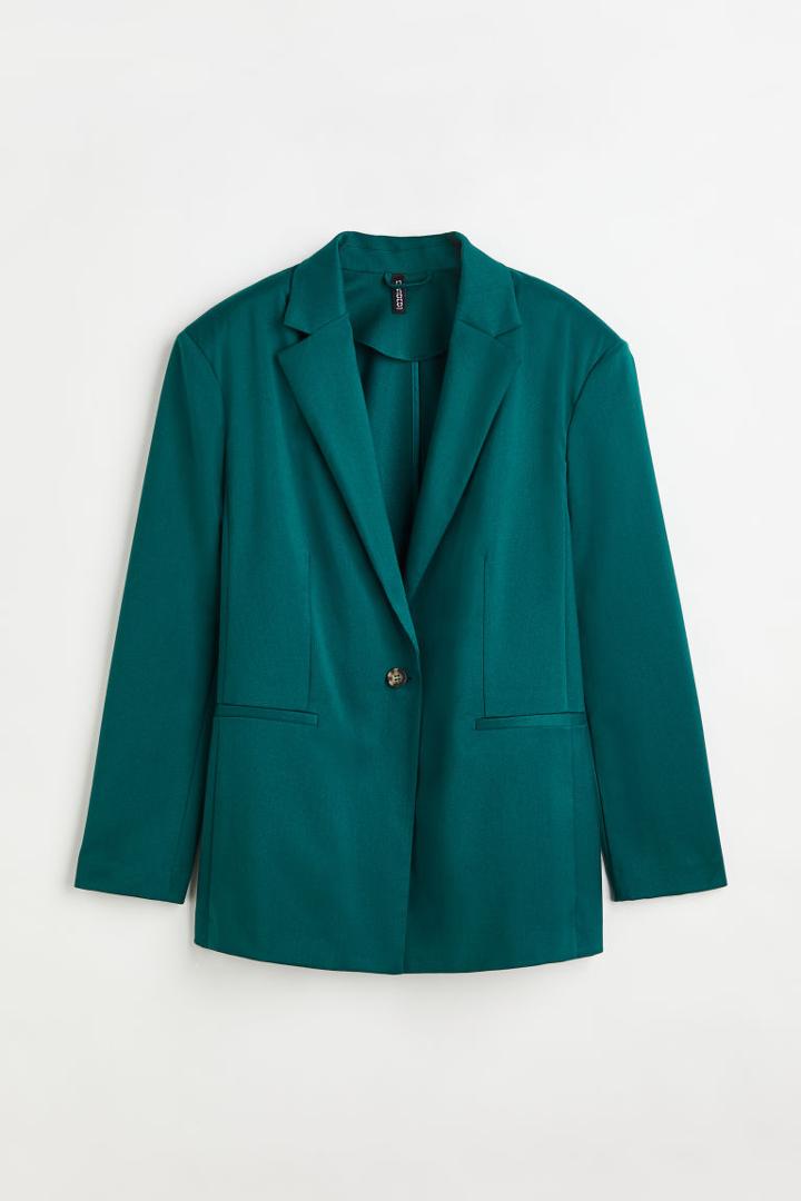 H & M - Oversized Twill Jacket - Green