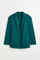 H & M - Oversized Twill Jacket - Green