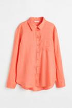 H & M - Linen Shirt - Orange