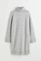 H & M - Knit Turtleneck Dress - Gray
