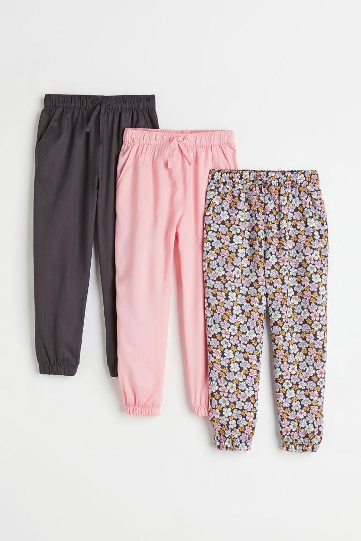 H & M - 3-pack Joggers - Pink