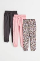 H & M - 3-pack Joggers - Pink