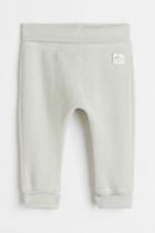H & M - Foldover-cuff Leggings - Green