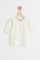 H & M - Cotton Seersucker Blouse - White
