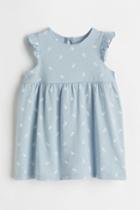 H & M - Ruffle-trimmed Jersey Dress - Blue