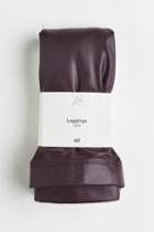 H & M - Faux Leather Leggings - Purple
