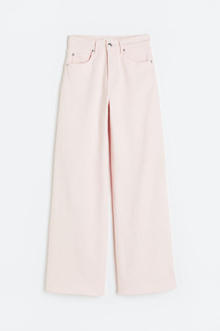 H & M - Wide High Jeans - Pink