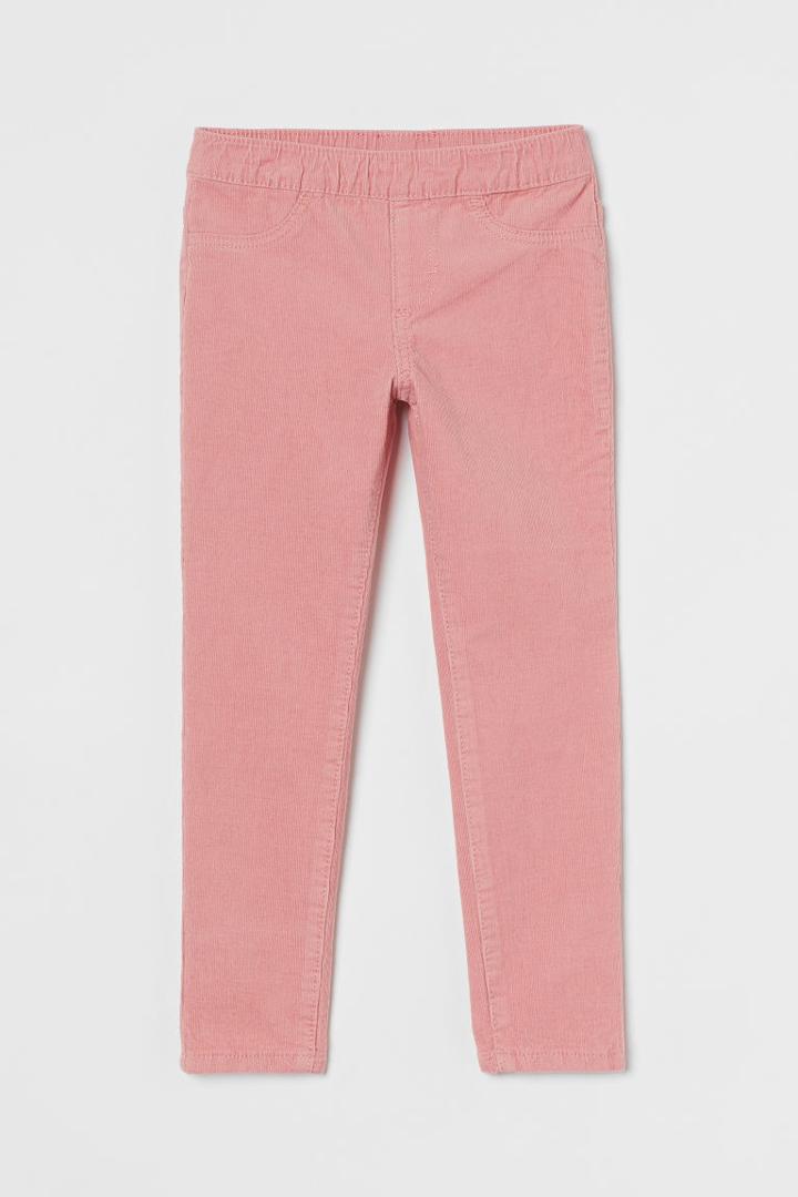 H & M - Corduroy Treggings - Pink