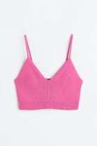 H & M - Viscose-blend Crop Top - Pink