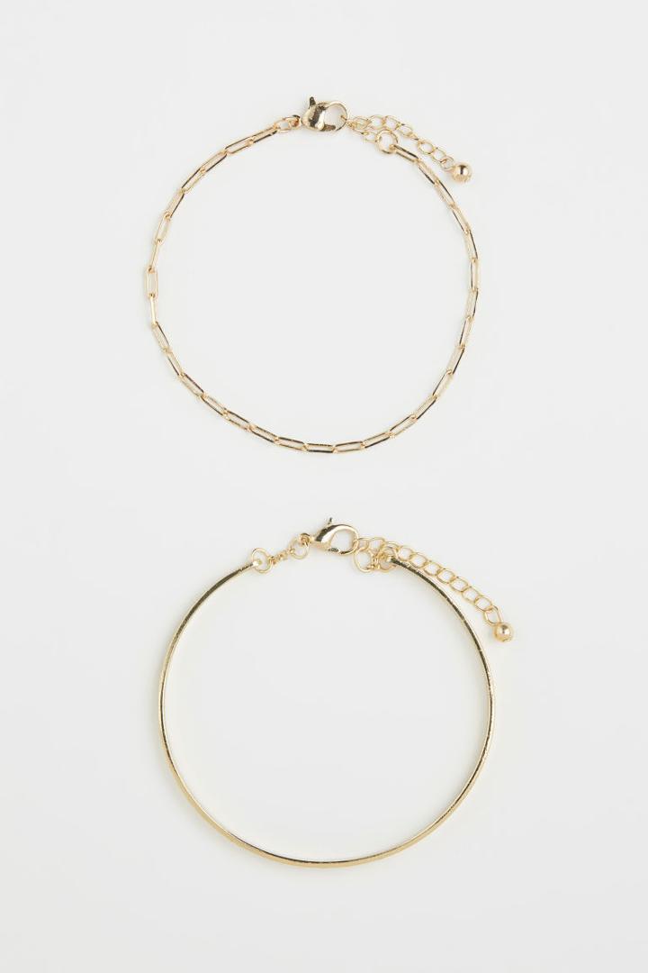 H & M - 2-pack Bracelets - Gold
