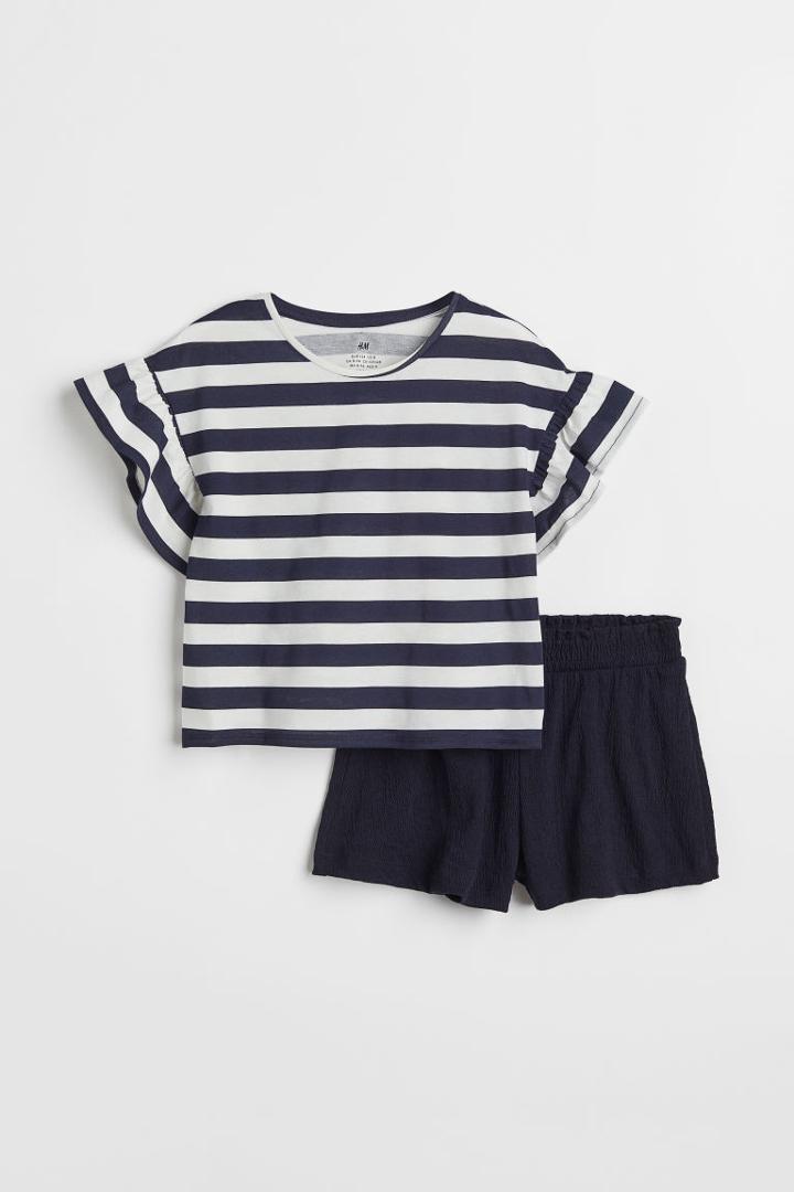 H & M - 2-piece Jersey Set - Blue