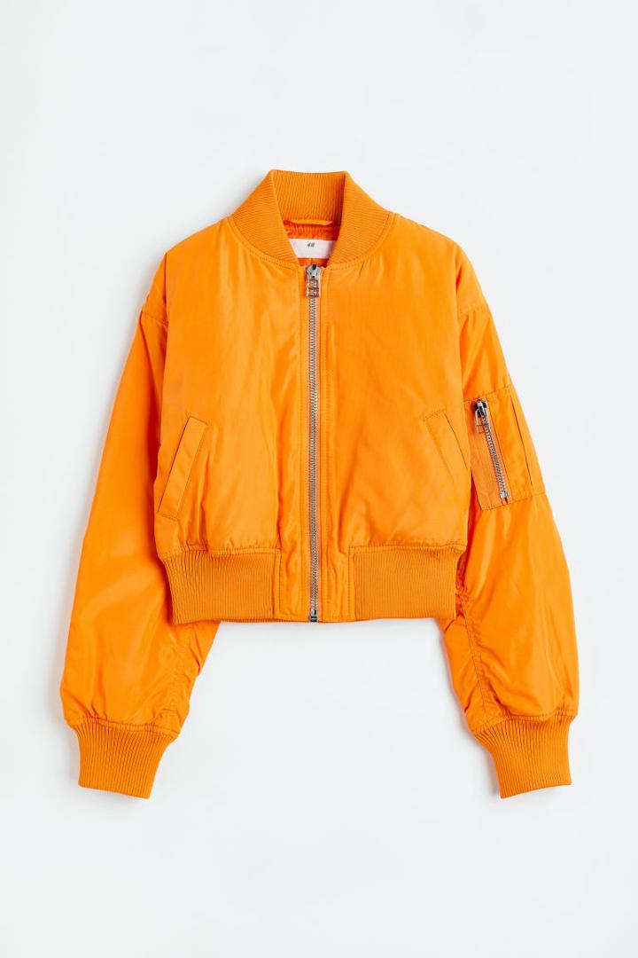 H & M - Padded Bomber Jacket - Orange