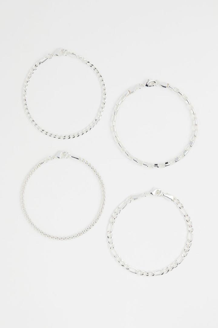 H & M - 4-pack Bracelets - Silver