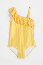 H & M - One-shoulder Swimsuit - Yellow