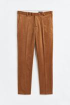 H & M - Slim Fit Velvet Suit Pants - Beige