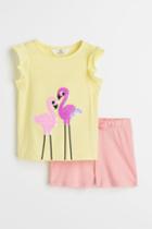 H & M - 2-pack Motif-detail Set - Yellow