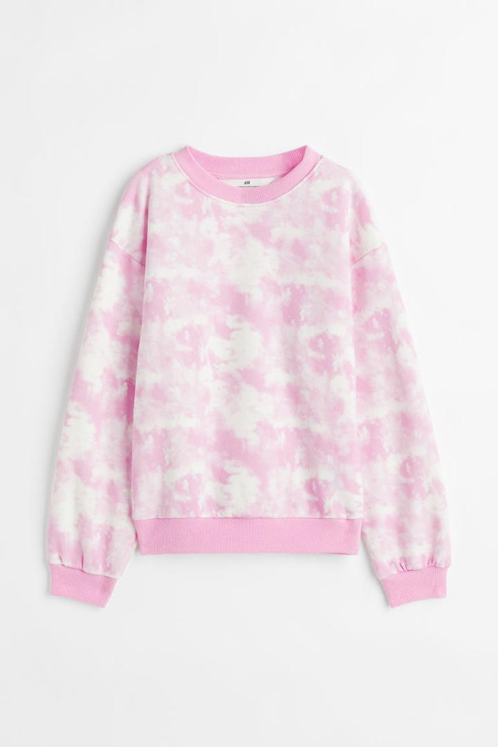 H & M - Color-block Sweatshirt - Pink