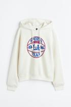 H & M - Hoodie With Motif - White