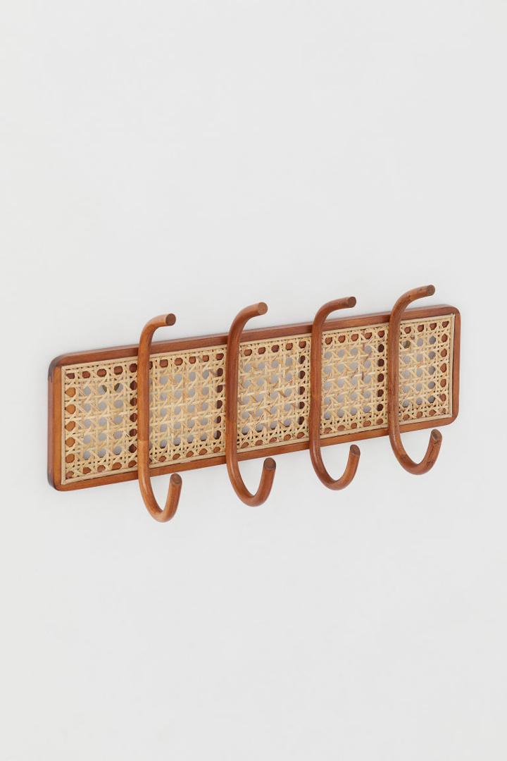 H & M - Rattan Coat Hanger Rack - Beige