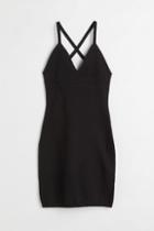 H & M - Knit Cotton Dress - Black