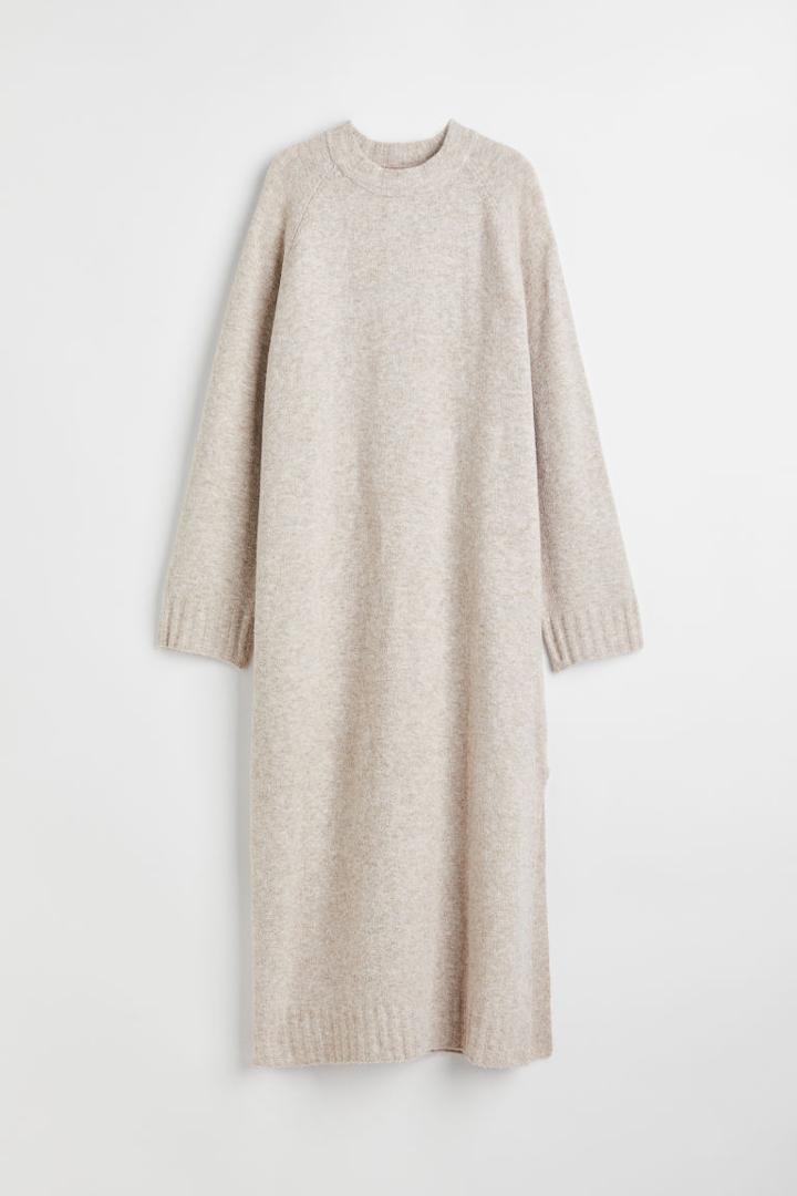 H & M - Knit Long Dress - Beige