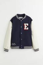 H & M - Appliqud Baseball Jacket - Blue