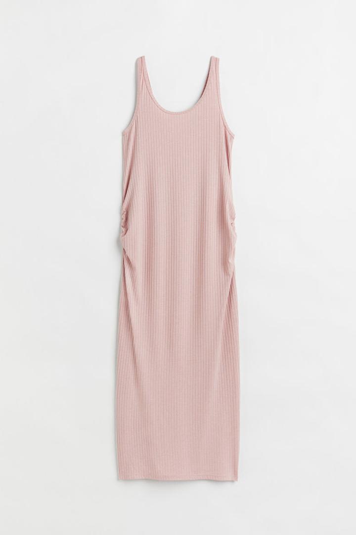 H & M - Mama Ribbed Jersey Dress - Pink